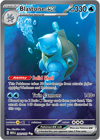 Blastoise ex card 200